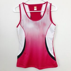 Lucytech Red/White Yoga Athletic Tank Top, XS